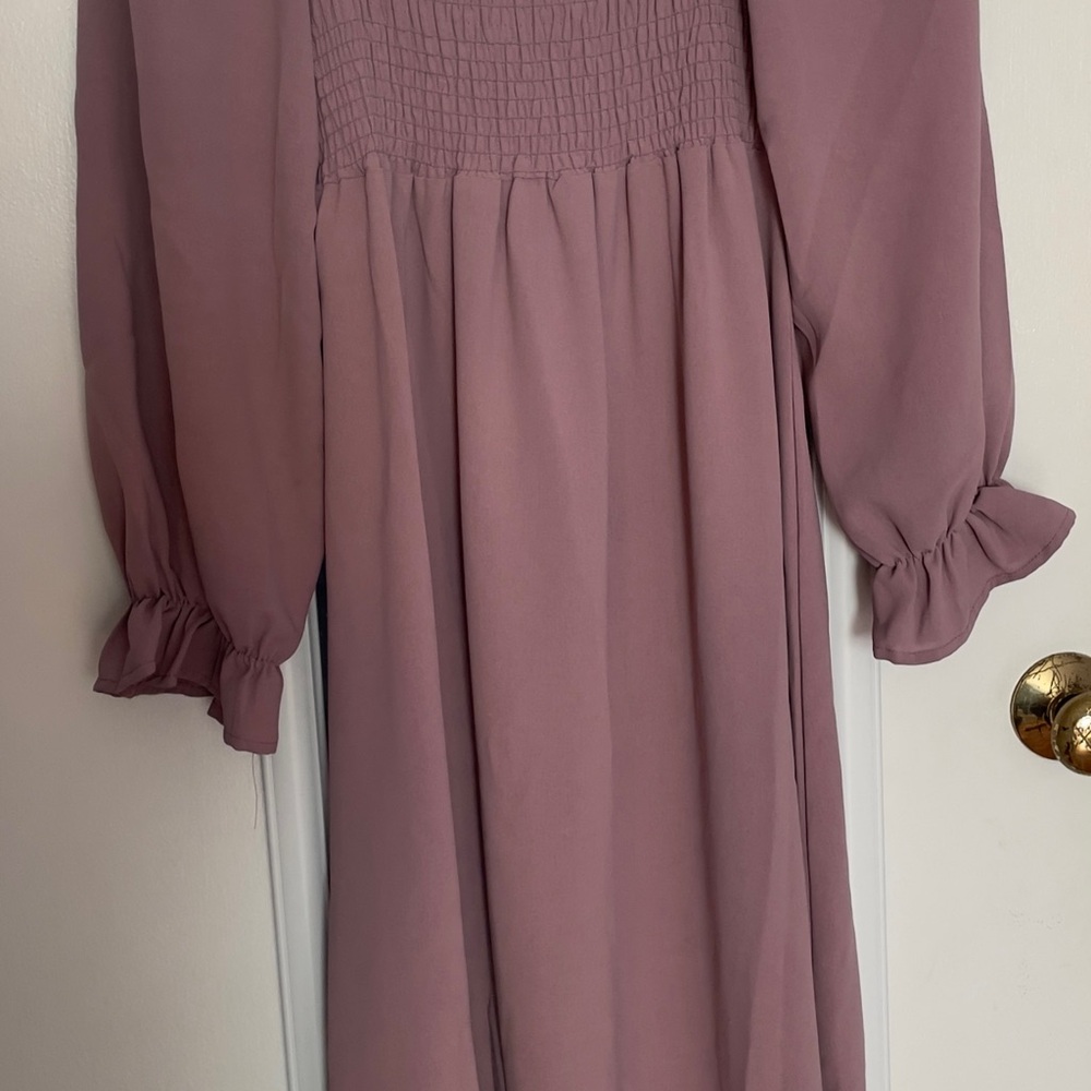 SHEIN Mauve Long Sleeve Dress